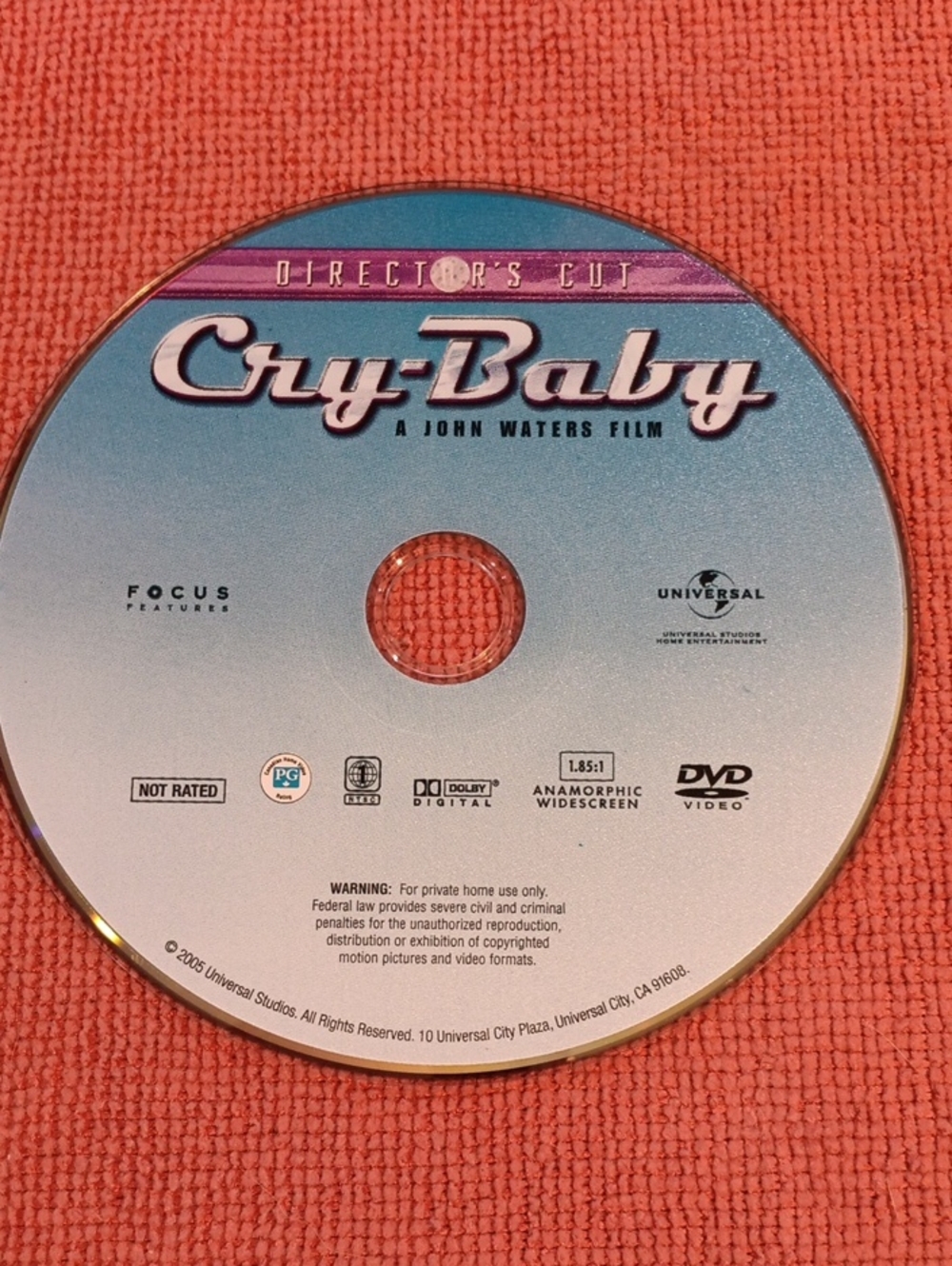 Cry-Baby Director's Cut DVD *NO CASE*